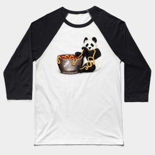 Panda Eating Noodles Baseball T-Shirt